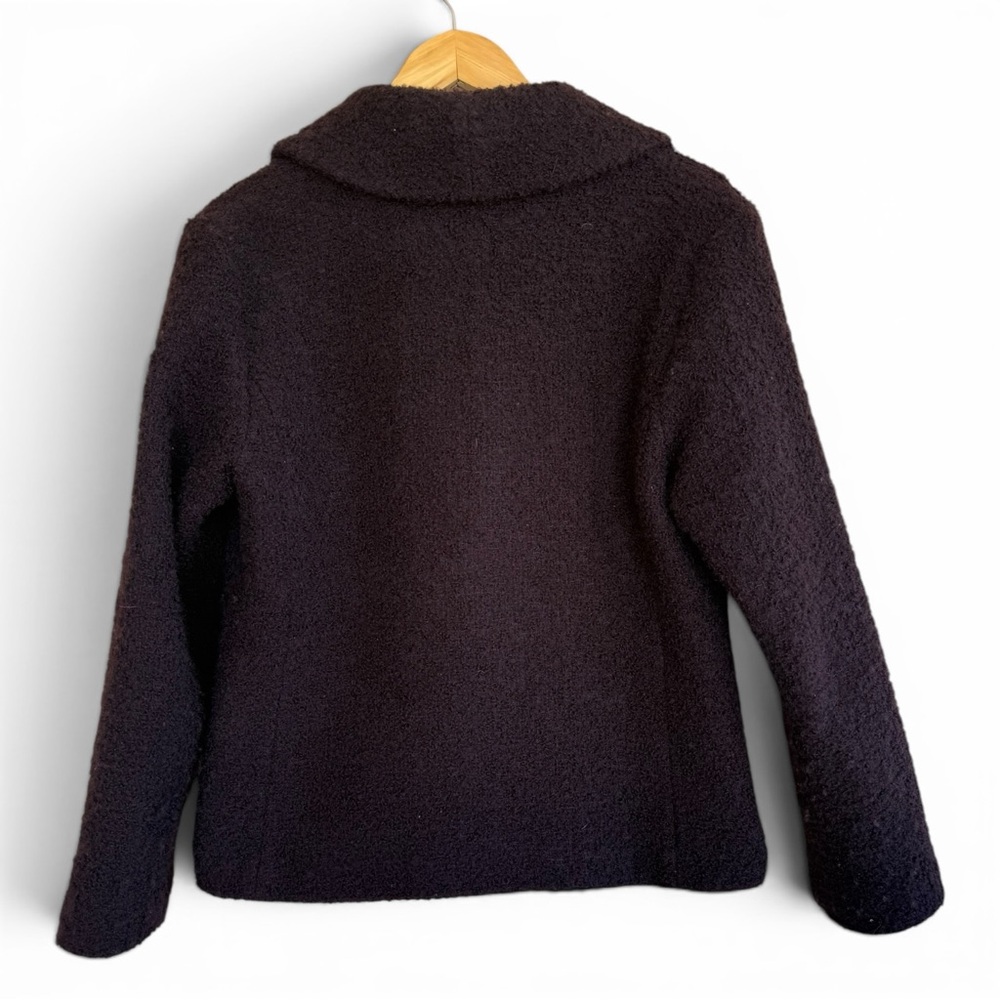Eileen Fisher Italian Fabric Wool‎ Blend Bouclé Shawl Collar Jacket Blazer M - Picture 5 of 8